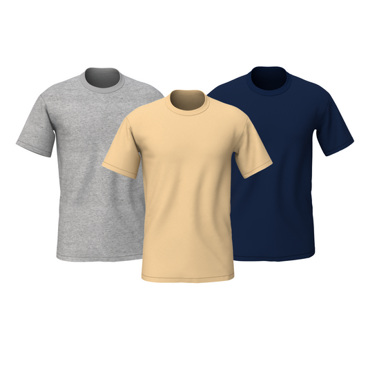 Plain Round Neck T-Shirts Combo of 3