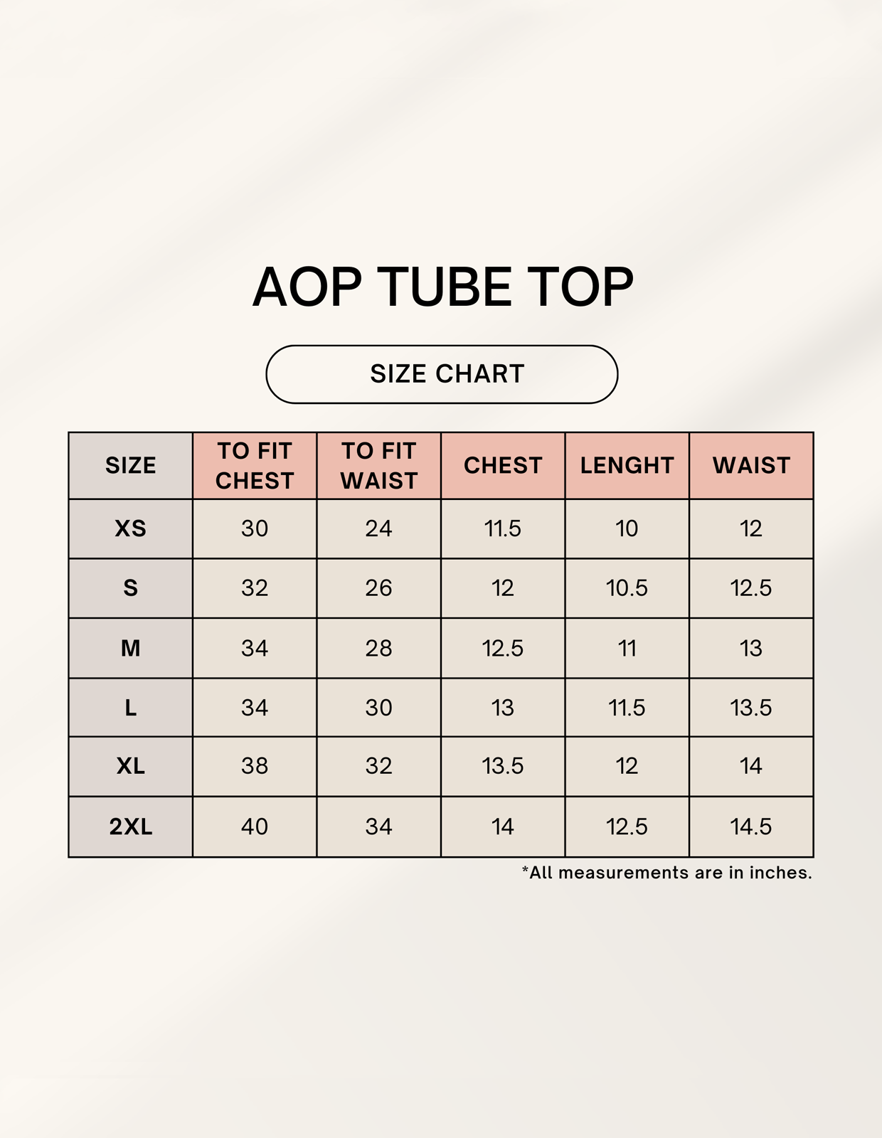 Color_Size Chart