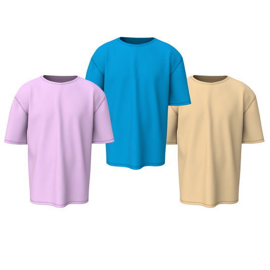 Plain Oversized T-Shirts Combo of 3