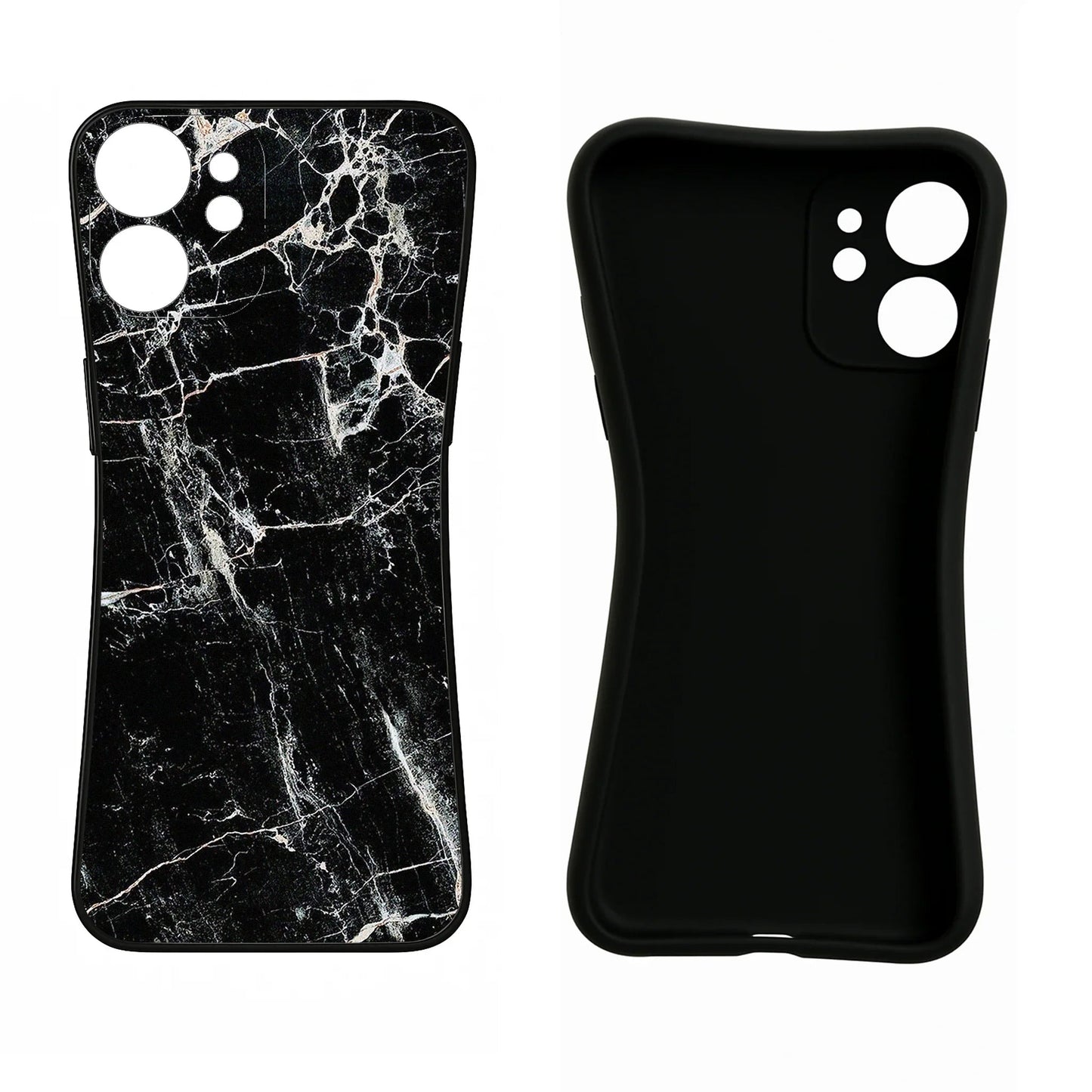 Black Marble Texture Poco C3 Back Cover