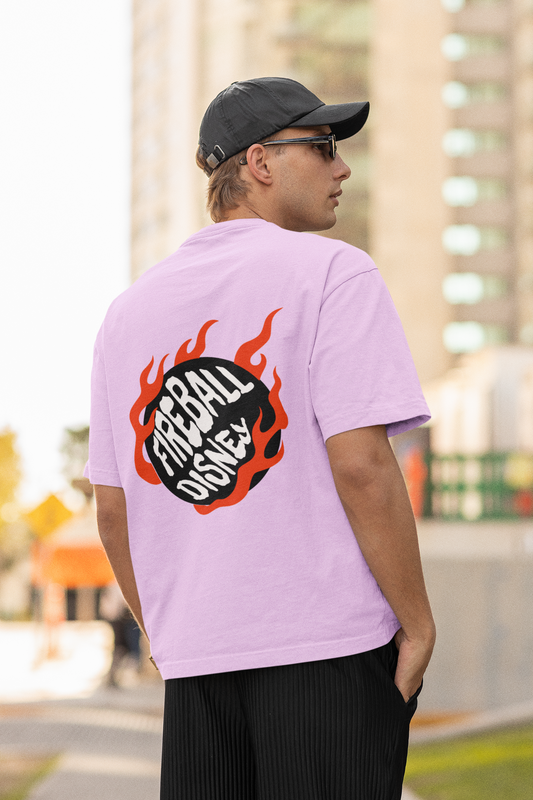 Fire ball oversized t-shirt - s