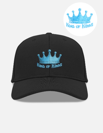 King of Kings Black Crown Design Cap Embroidered Style