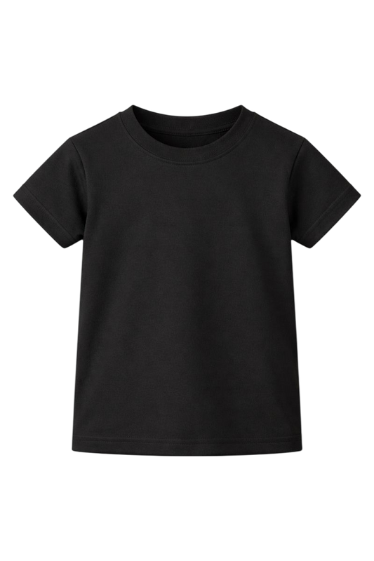 Black Bulk Kids Round Neck Half Sleeve T-Shirt