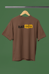 Batmeez Brown Oversized Unisex T-Shirt | Desi Graphic Tee
