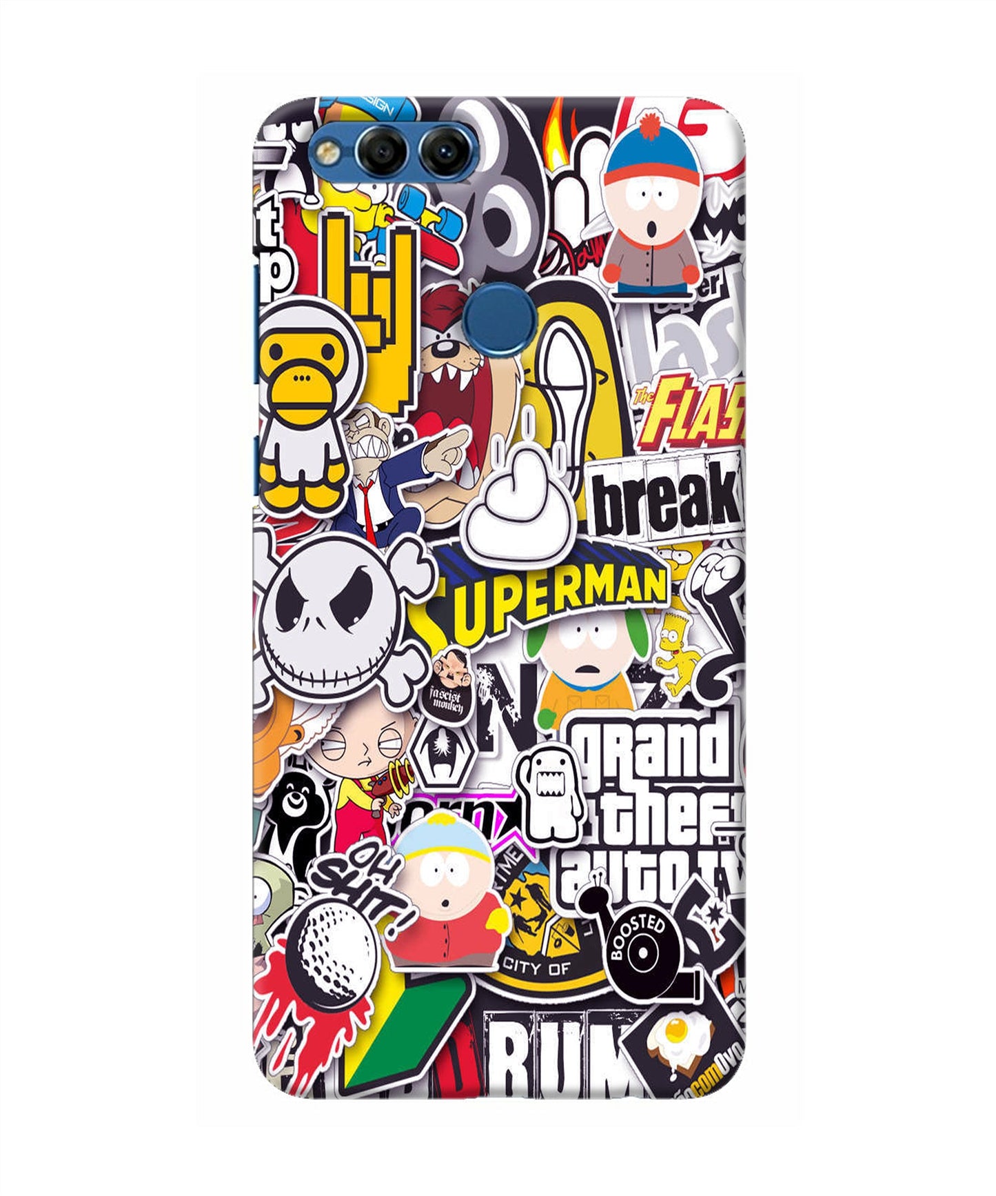Sticker Bomb Honor 7X Back Cover