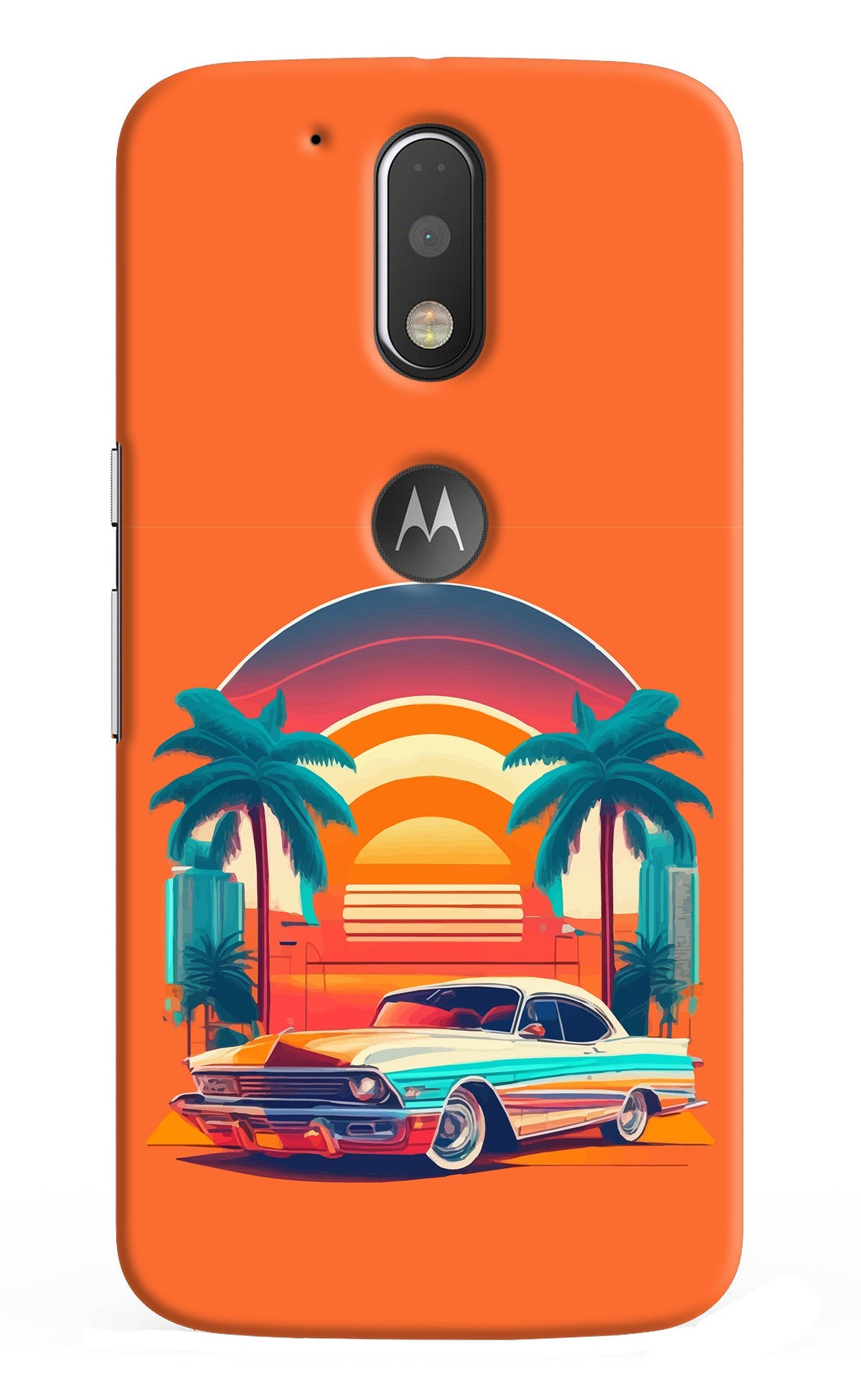 Palm Drive 80s Moto G4/G4 plus logocut Back Cover