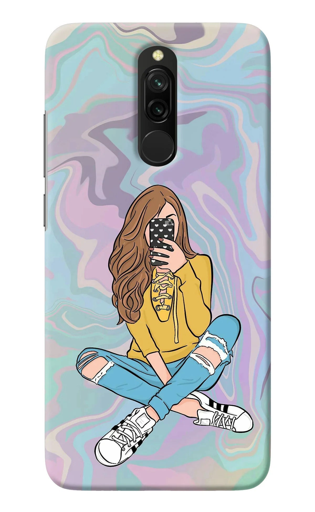 Selfie Girl Redmi 8 Back Cover