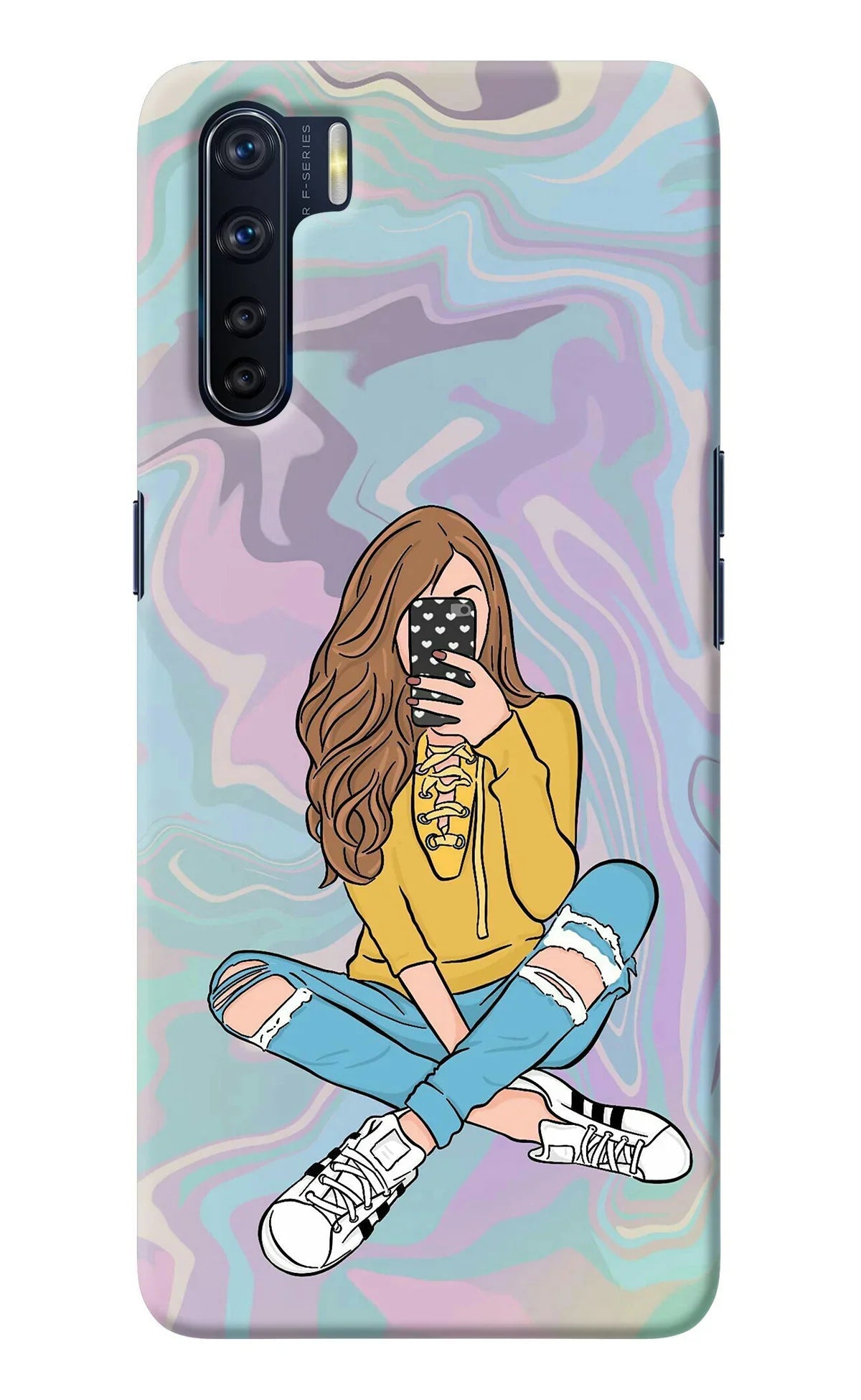 Selfie Girl Oppo F15 Back Cover