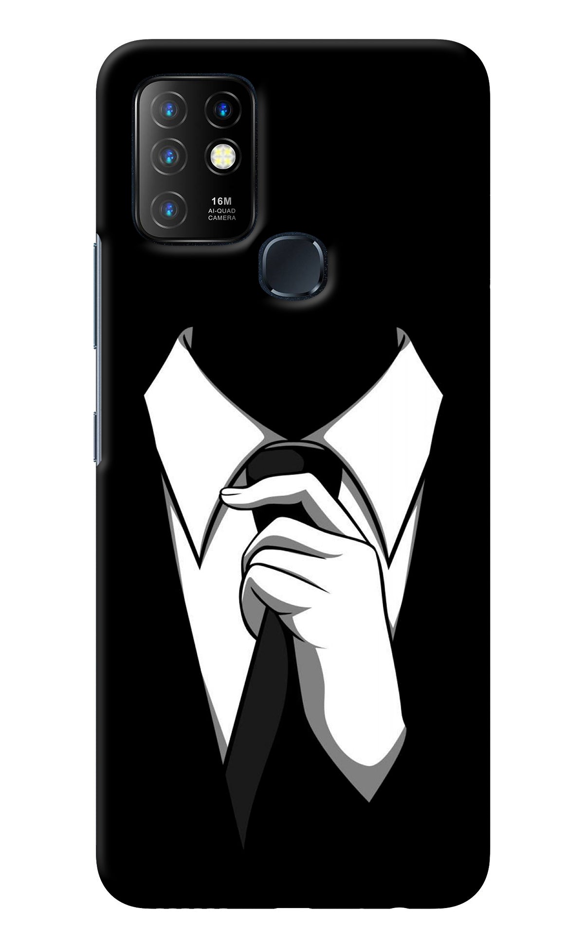 Black Tie Infinix Hot 10 Back Cover