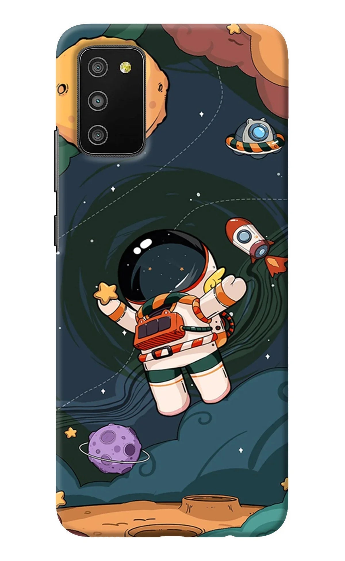 Cartoon Astronaut Samsung M02s Back Cover