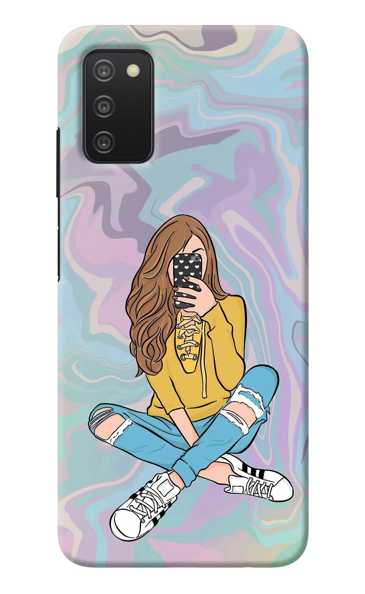 Selfie Girl Samsung A03s Back Cover