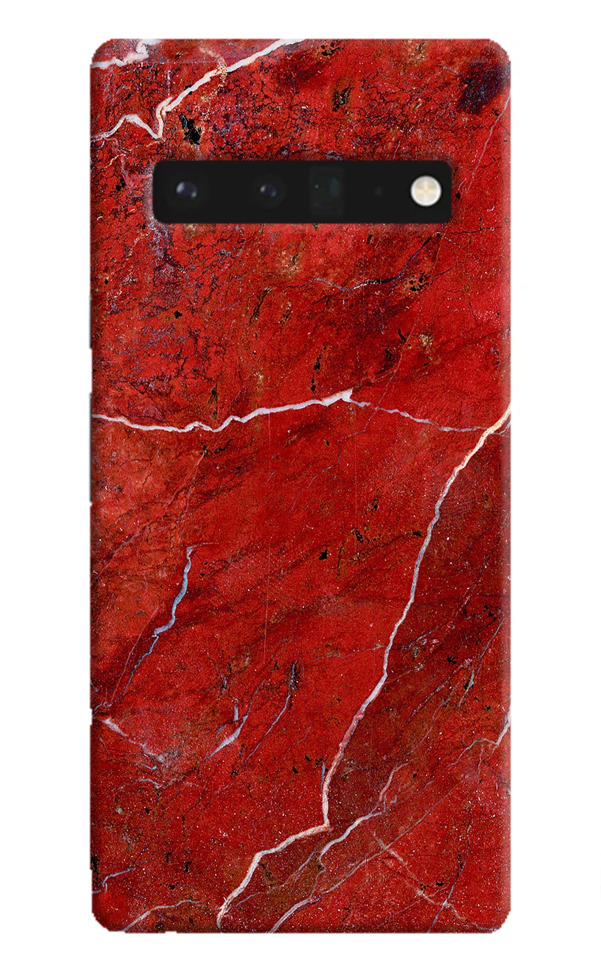 Red Marble Design Google Pixel 6 Pro Back Cover
