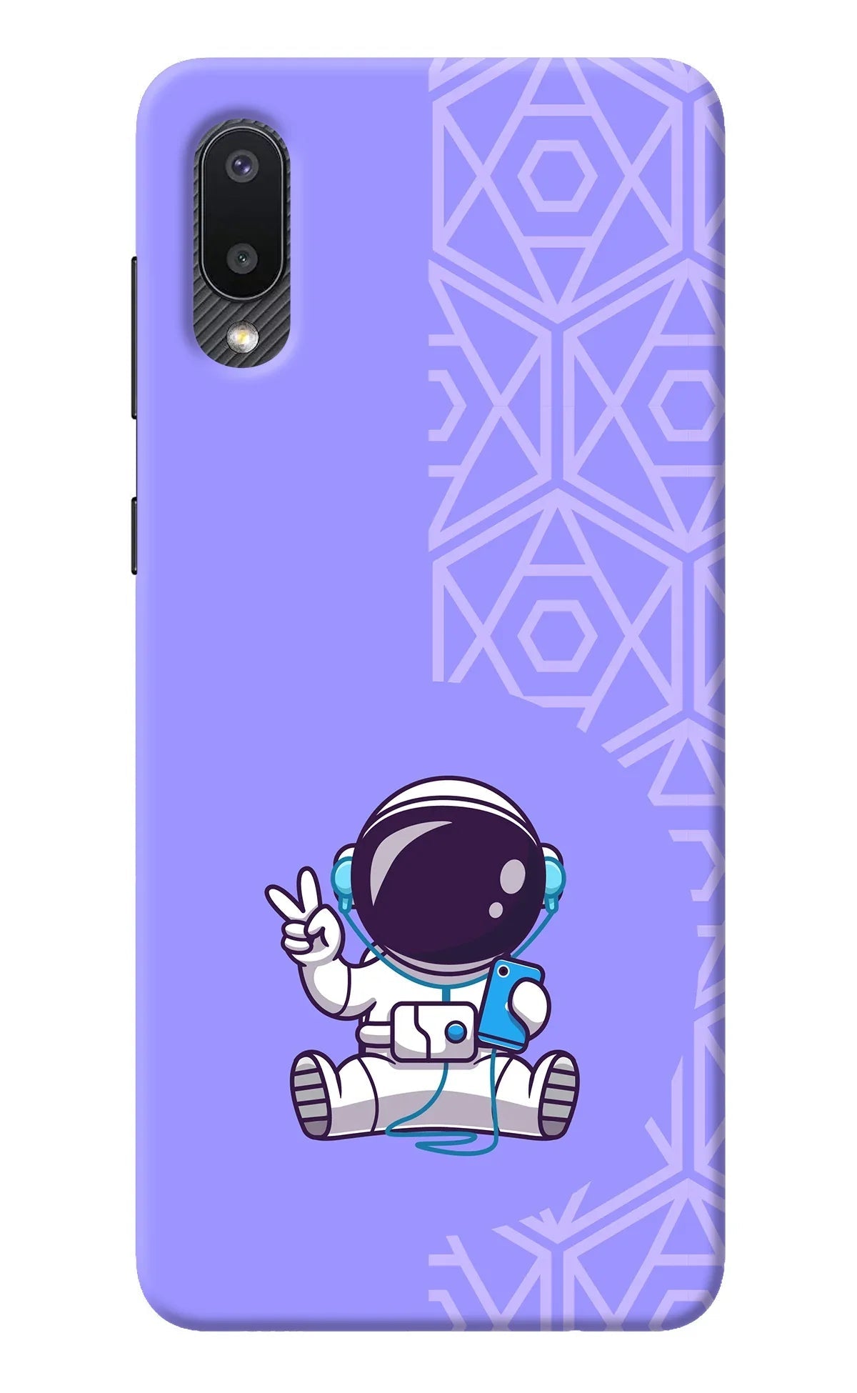 Cute Astronaut Chilling Samsung M02 Back Cover