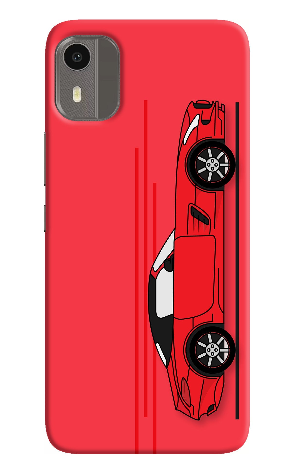Red Velocity Nokia C12/C12 Pro Back Cover