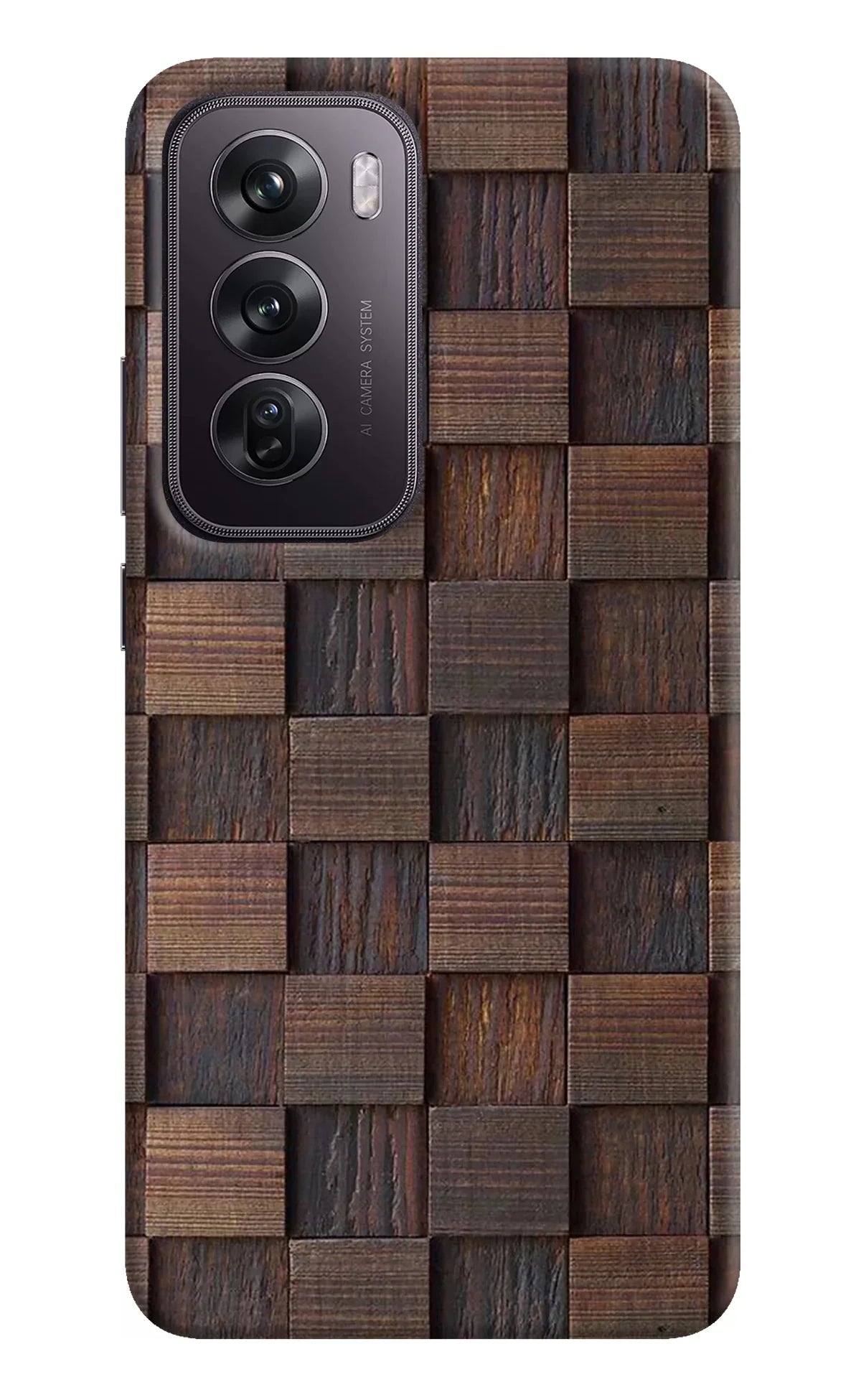 Wooden Cube Design Oppo Reno12 Pro 5G Back Cover