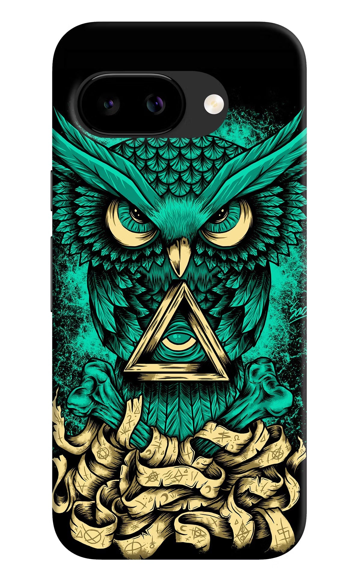 Green Owl Google Pixel 9a Back Cover Hard Case - Hello Swanky