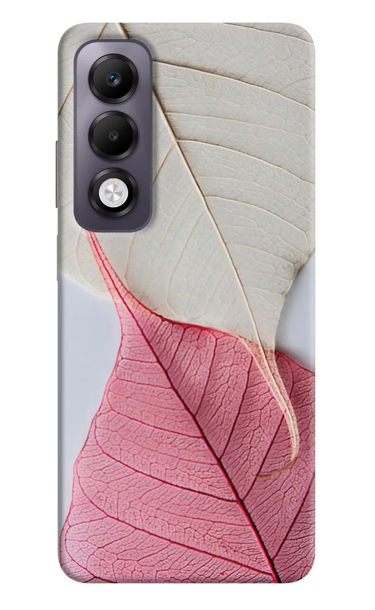 White Pink Leaf Oppo K13x Back Cover