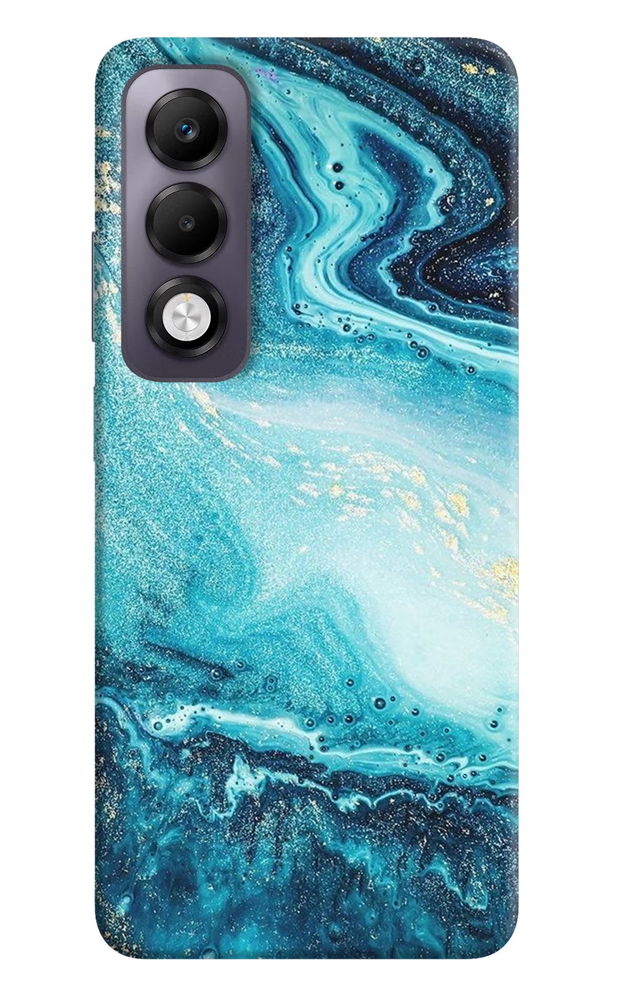 Blue Glitter Marble Oppo K13x Back Cover