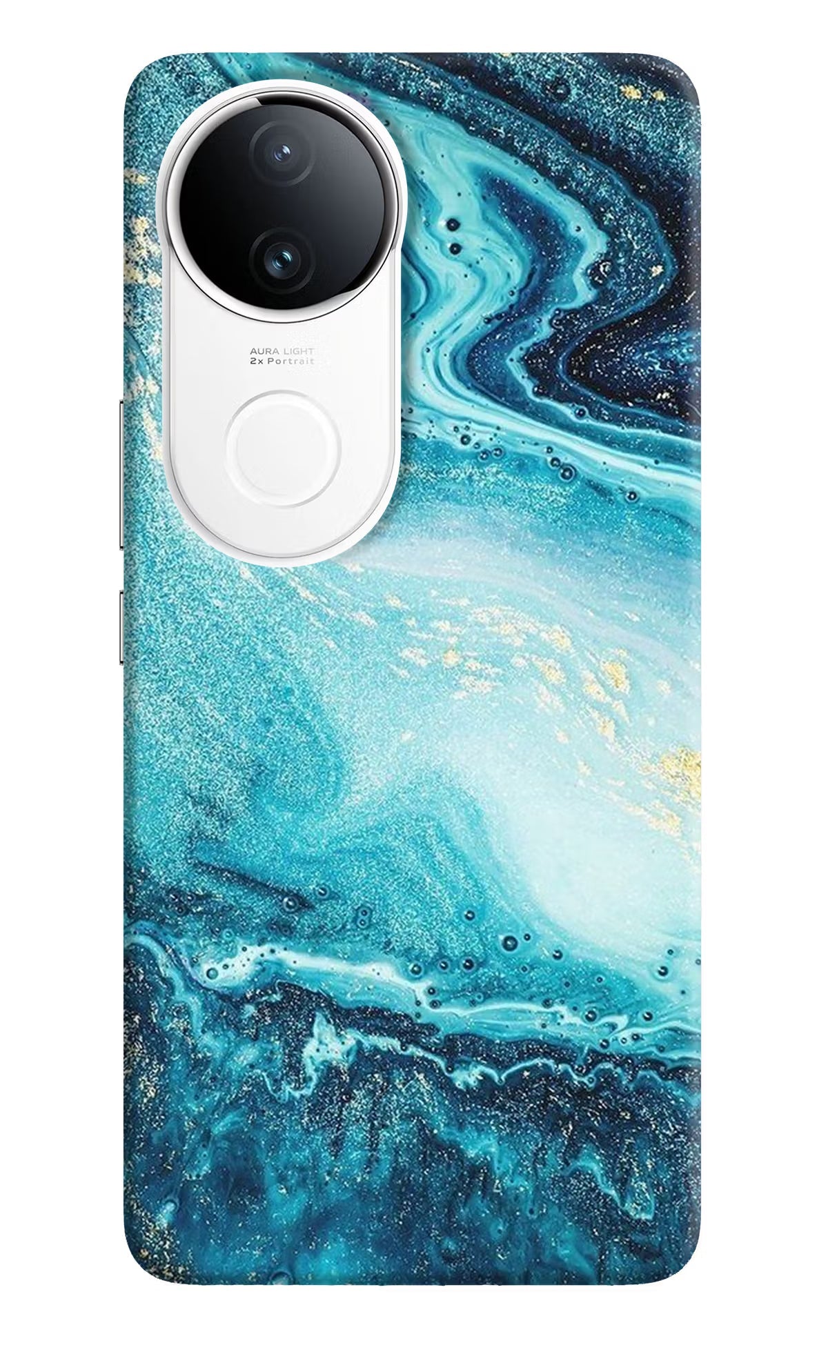 Blue Glitter Marble iQOO Z10R 5G Back Cover