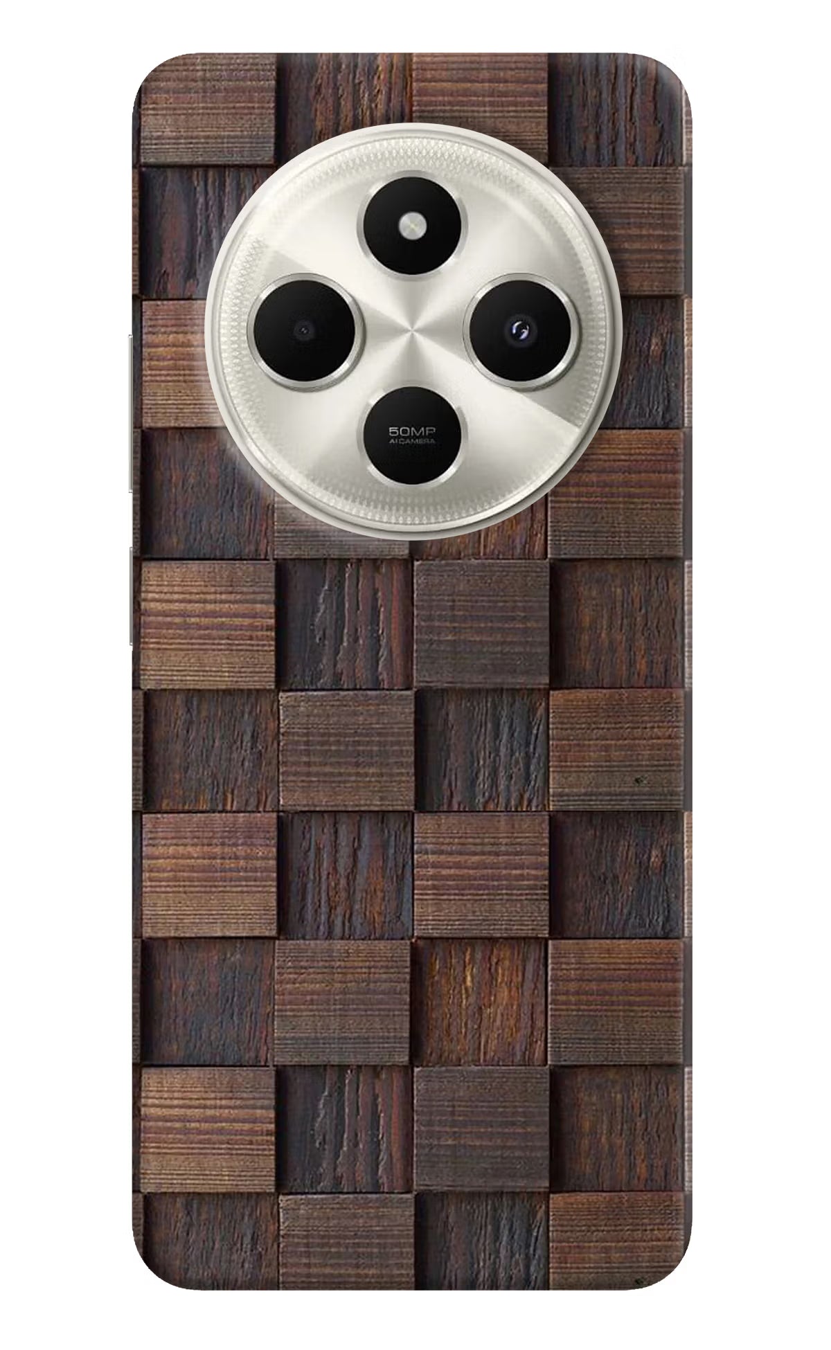 Wooden Cube Design Poco C75 5G Back Cover