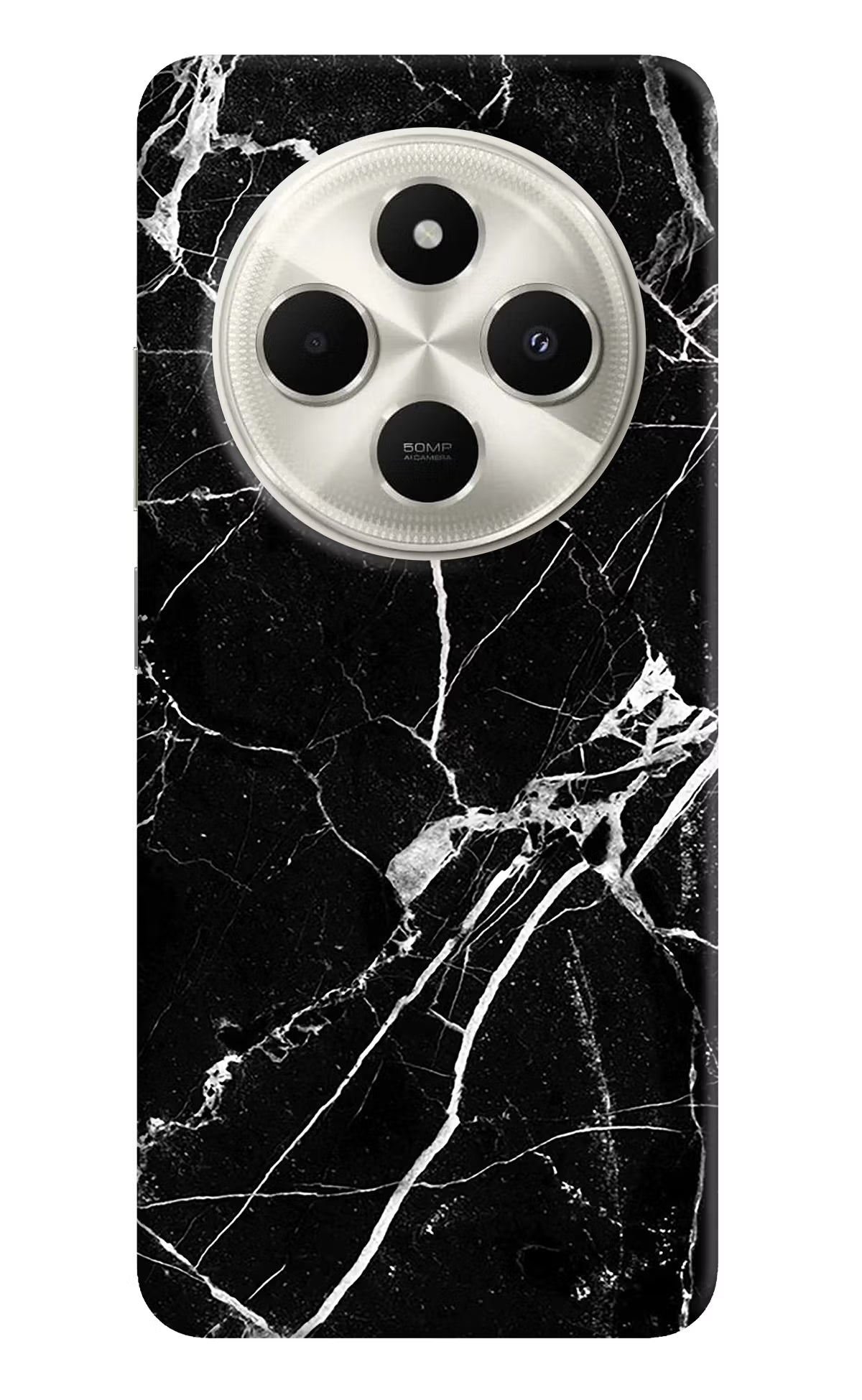 Black Marble Pattern Poco C75 5G Back Cover