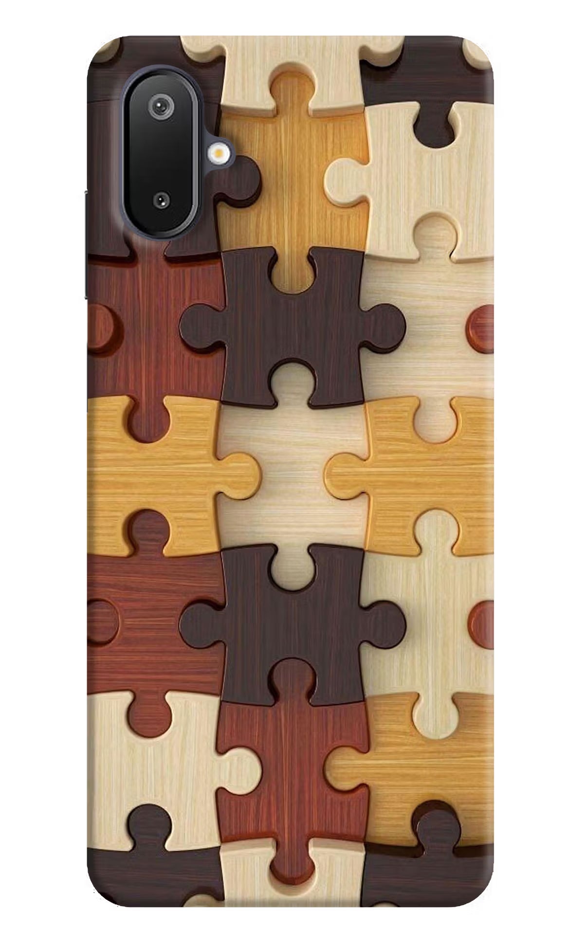 Wooden Puzzle Samsung M06 5G Back Cover