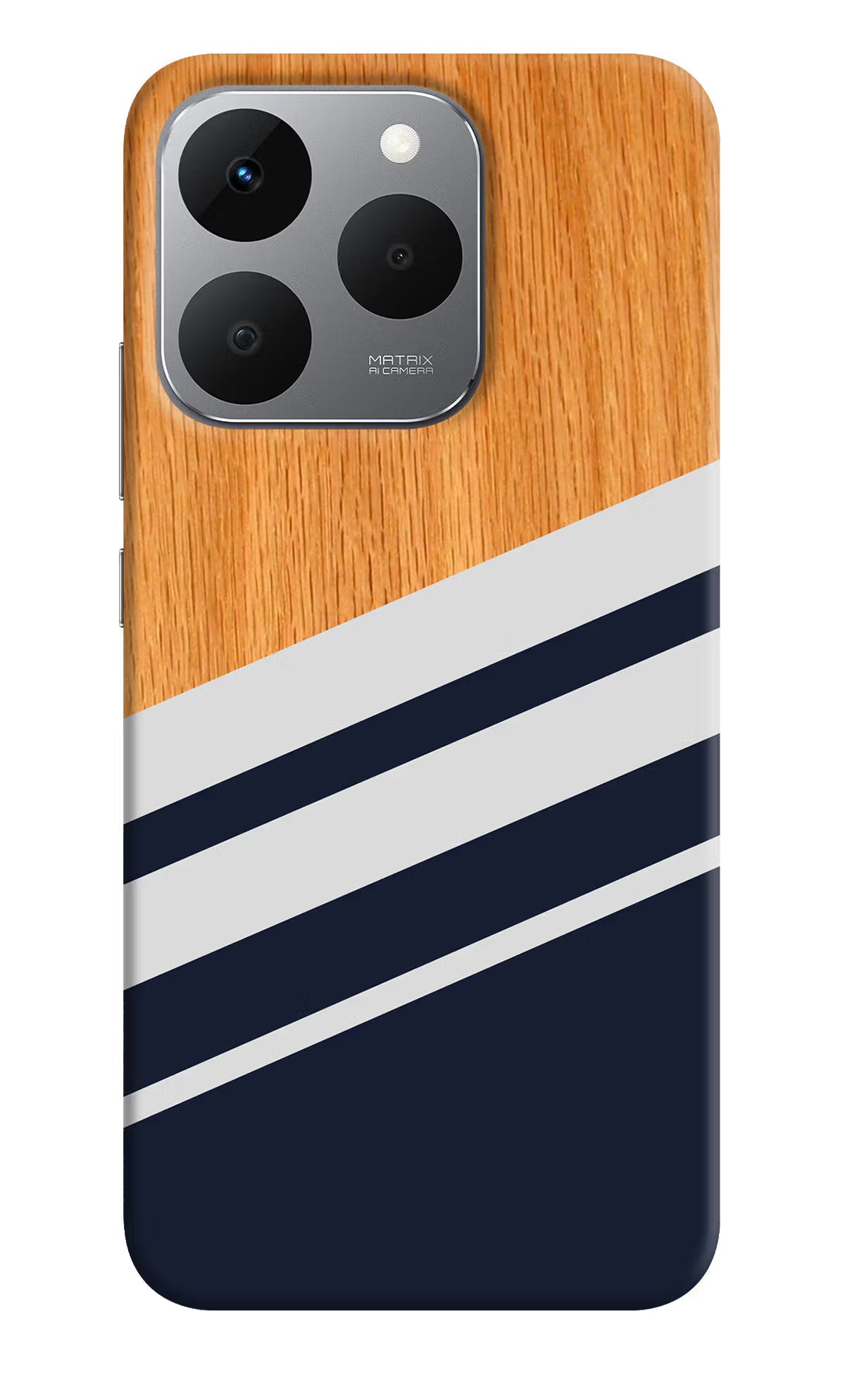 Blue and white wooden Realme 15T 5G Back Cover