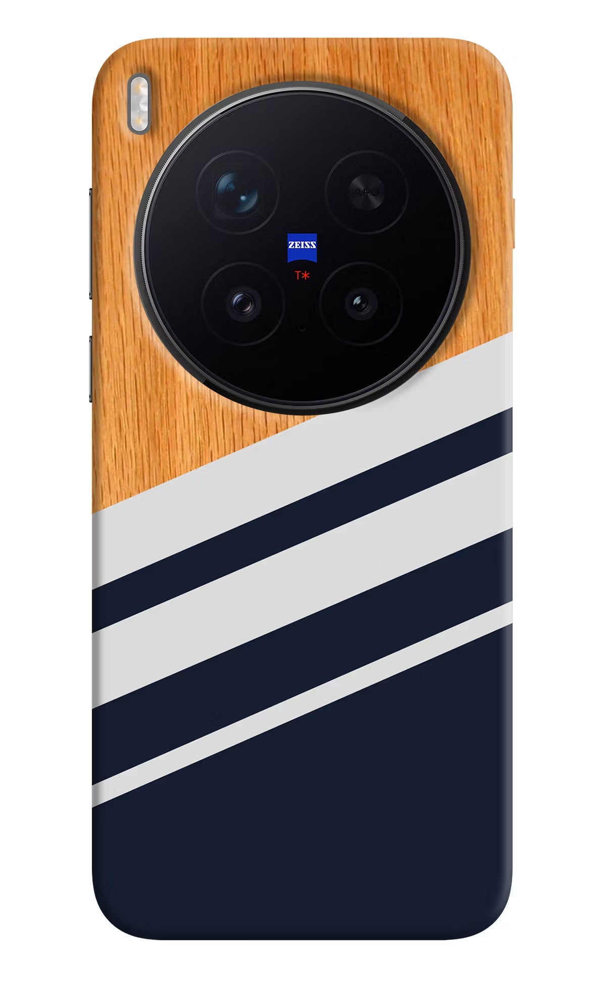 Blue and white wooden Vivo X300 Pro Back Cover
