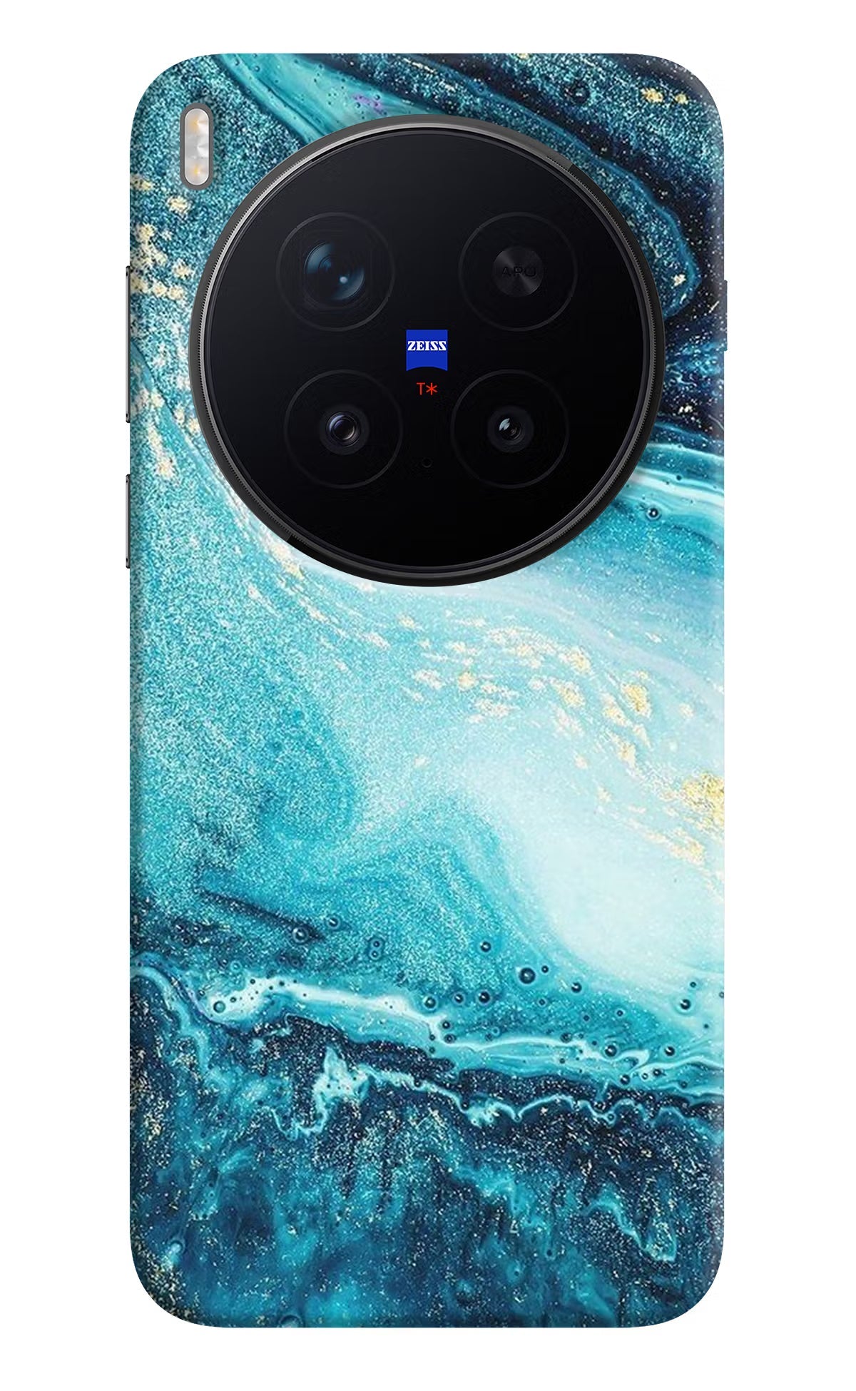 Blue Glitter Marble Vivo X300 Pro Back Cover