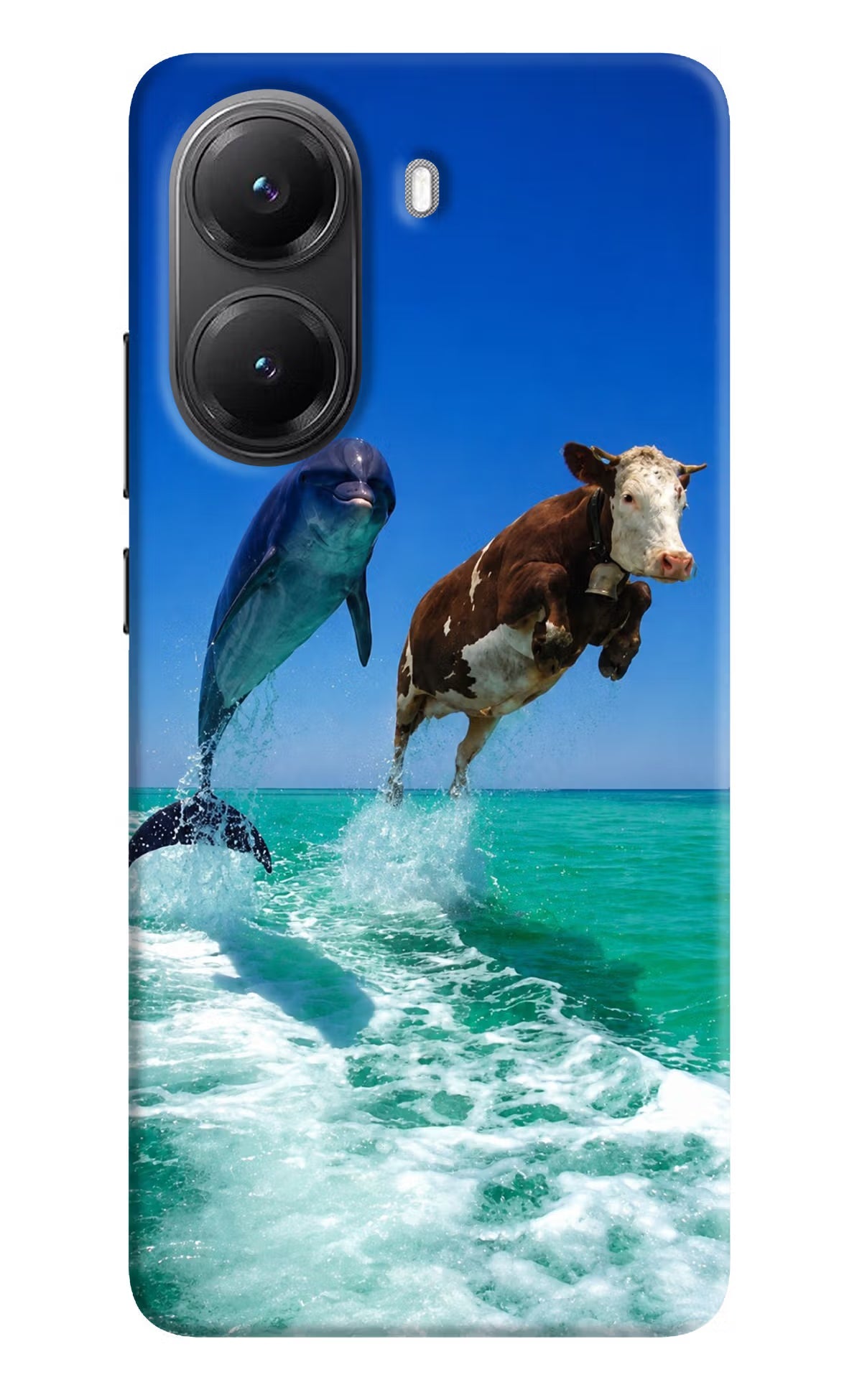 Dolphin Vs Cow POCO X7 Pro 5G Back Cover Hard Case - Hello Swanky