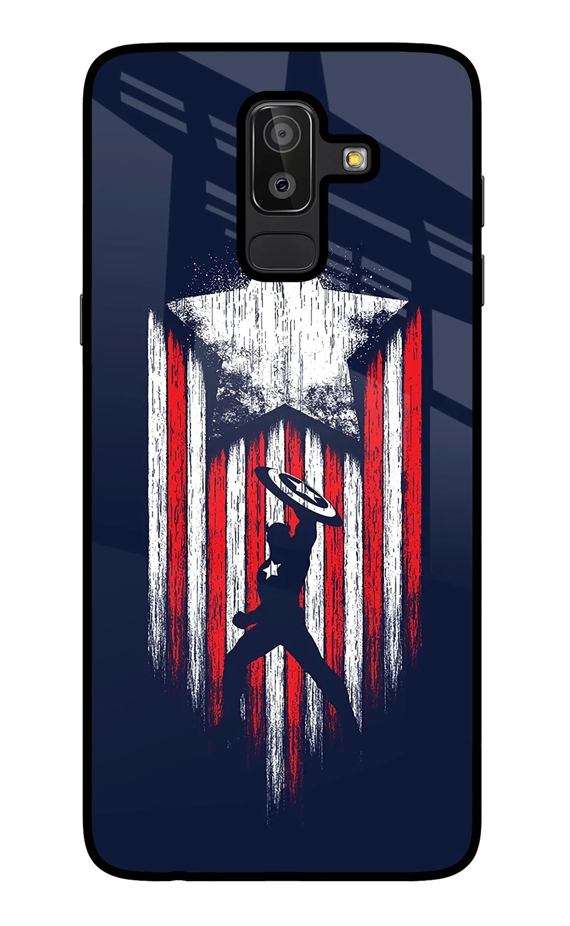 Captain America Marvel Art Samsung J8 Glass Case