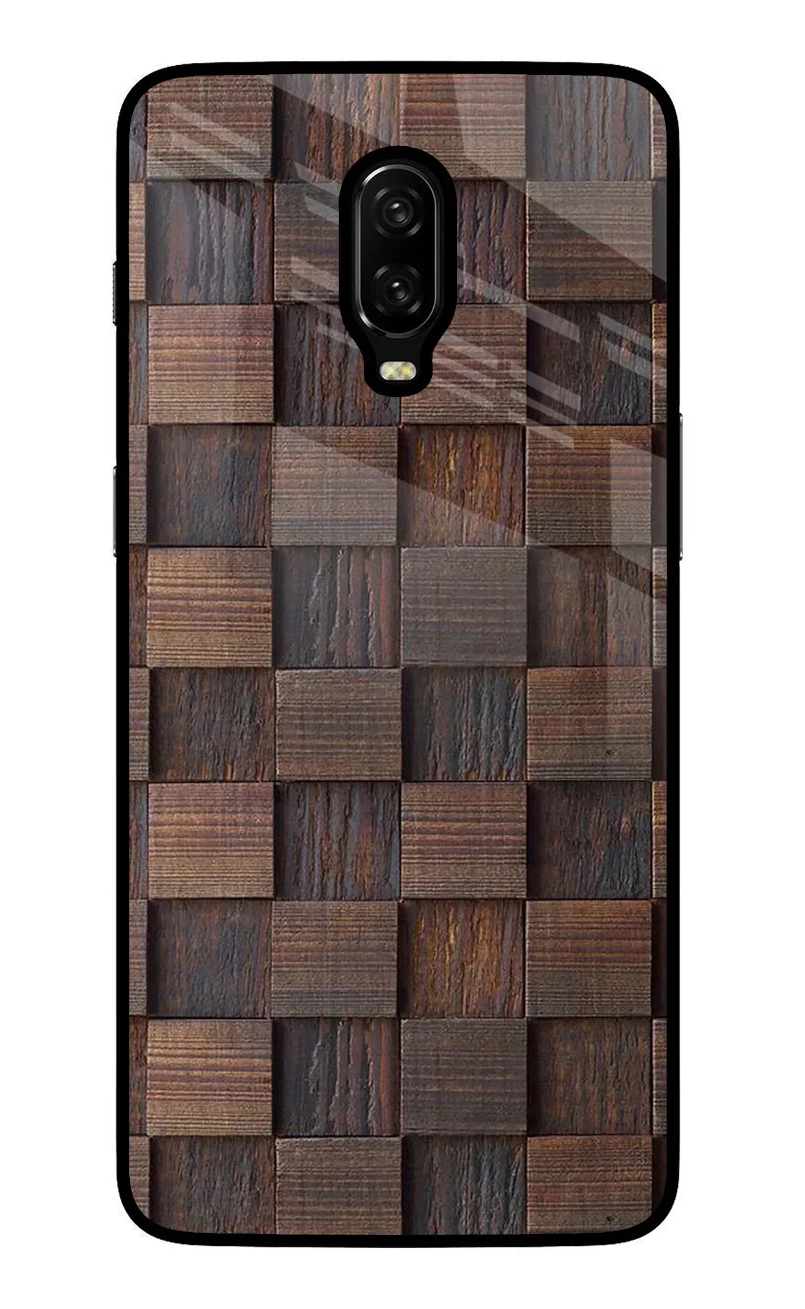 Wooden Cube Design Oneplus 6T Back Cover