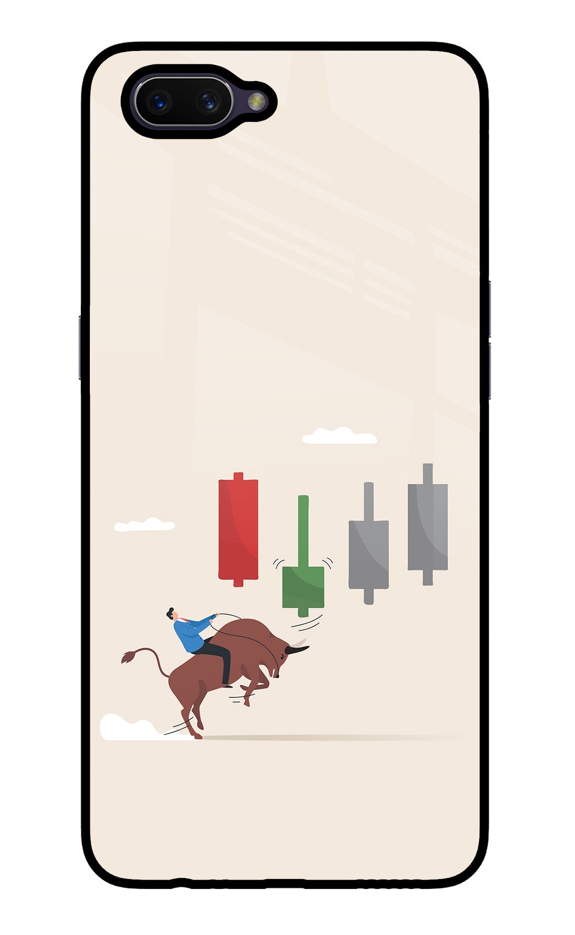 Bull Trading Momentum Oppo A3S Glass Case