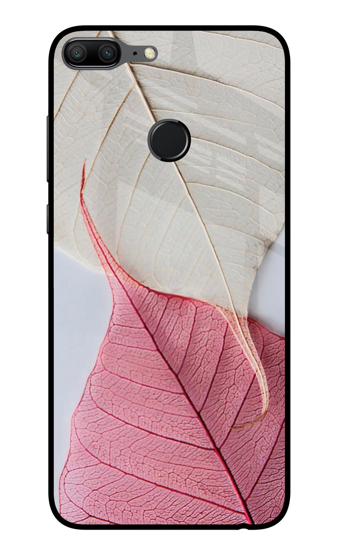 White Pink Leaf Honor 9 Lite Back Cover