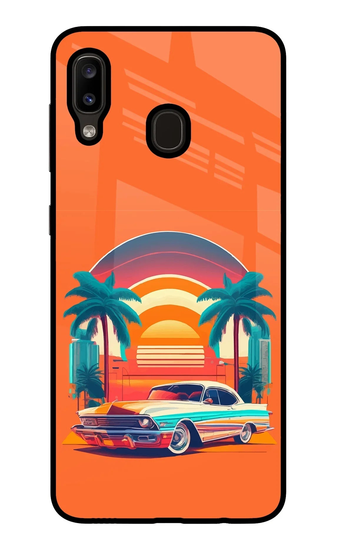 Palm Drive 80s Samsung A20/M10s Glass Case