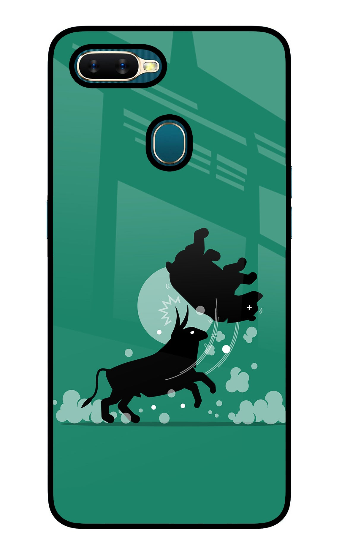 Bull Conqueror Oppo A7/A5s/A12 Glass Case