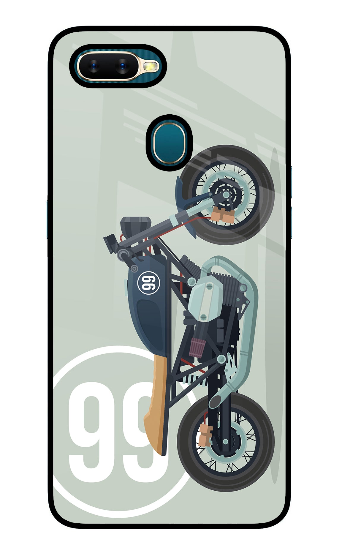 Classic Cafe Racer 99 Oppo A7/A5s/A12 Glass Case