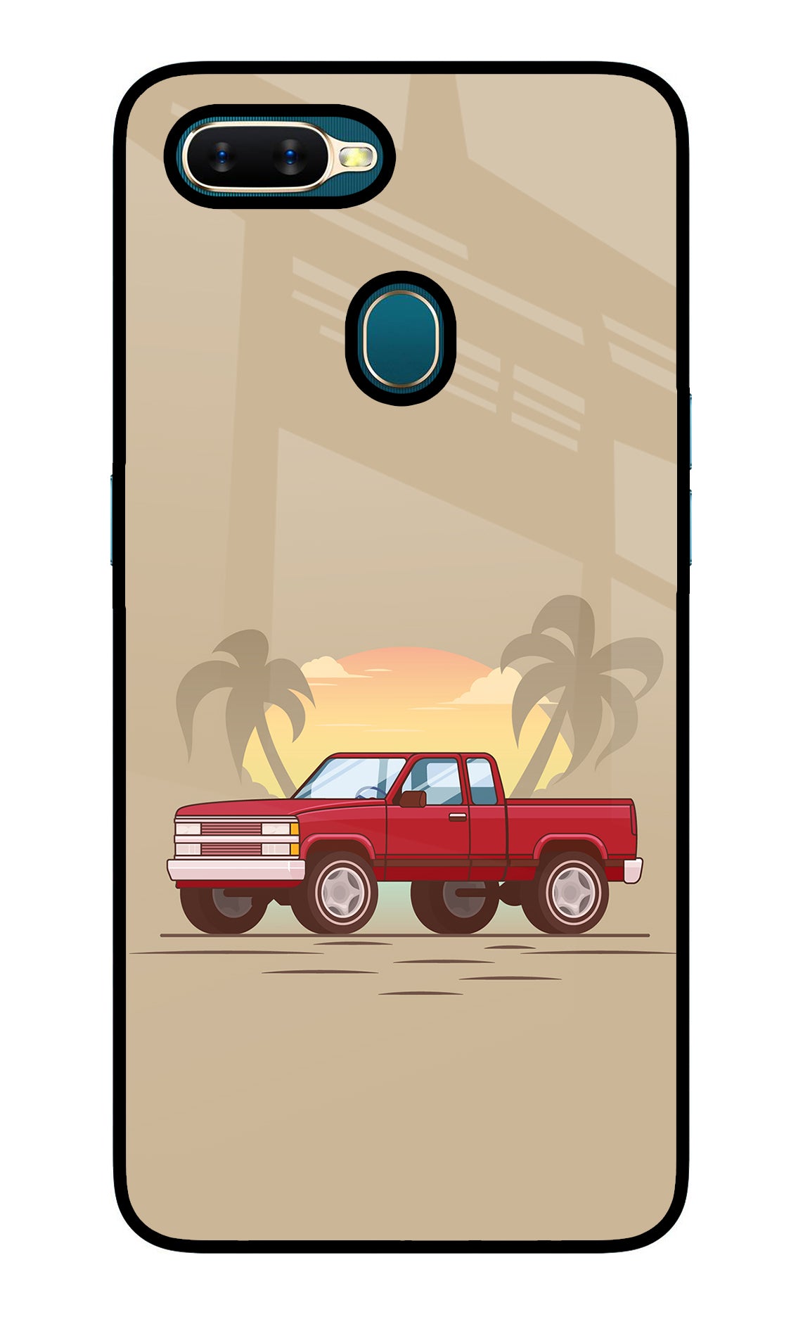 Desert Classic Drive Oppo A7/A5s/A12 Glass Case