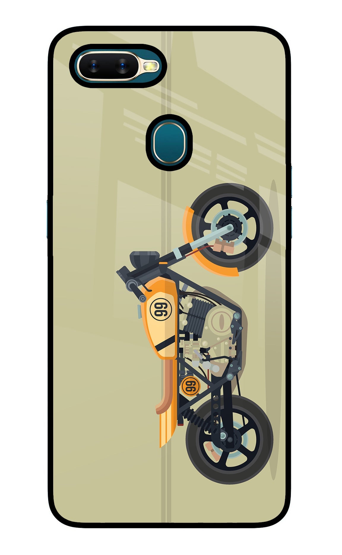 Vertical Speedster Oppo A7/A5s/A12 Glass Case