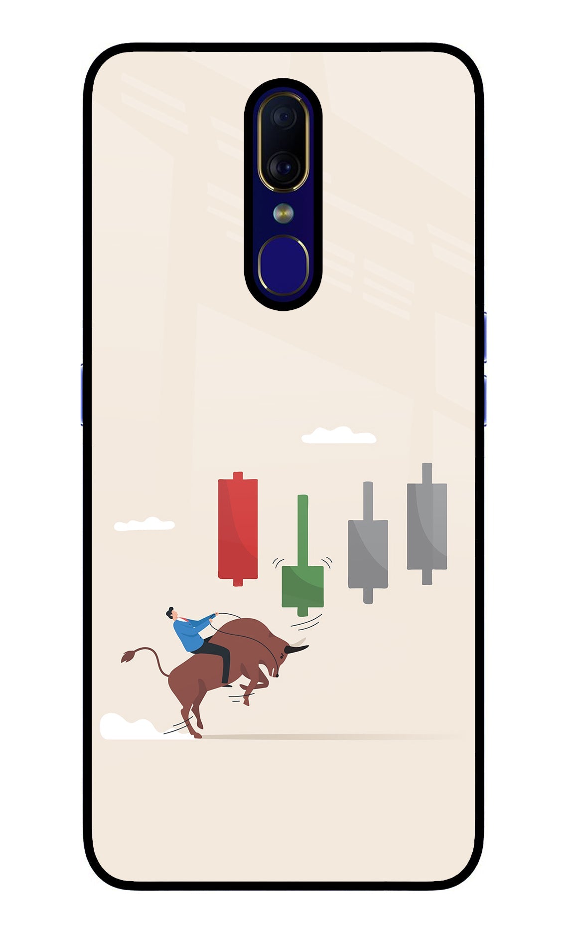 Bull Trading Momentum Oppo F11 Glass Case