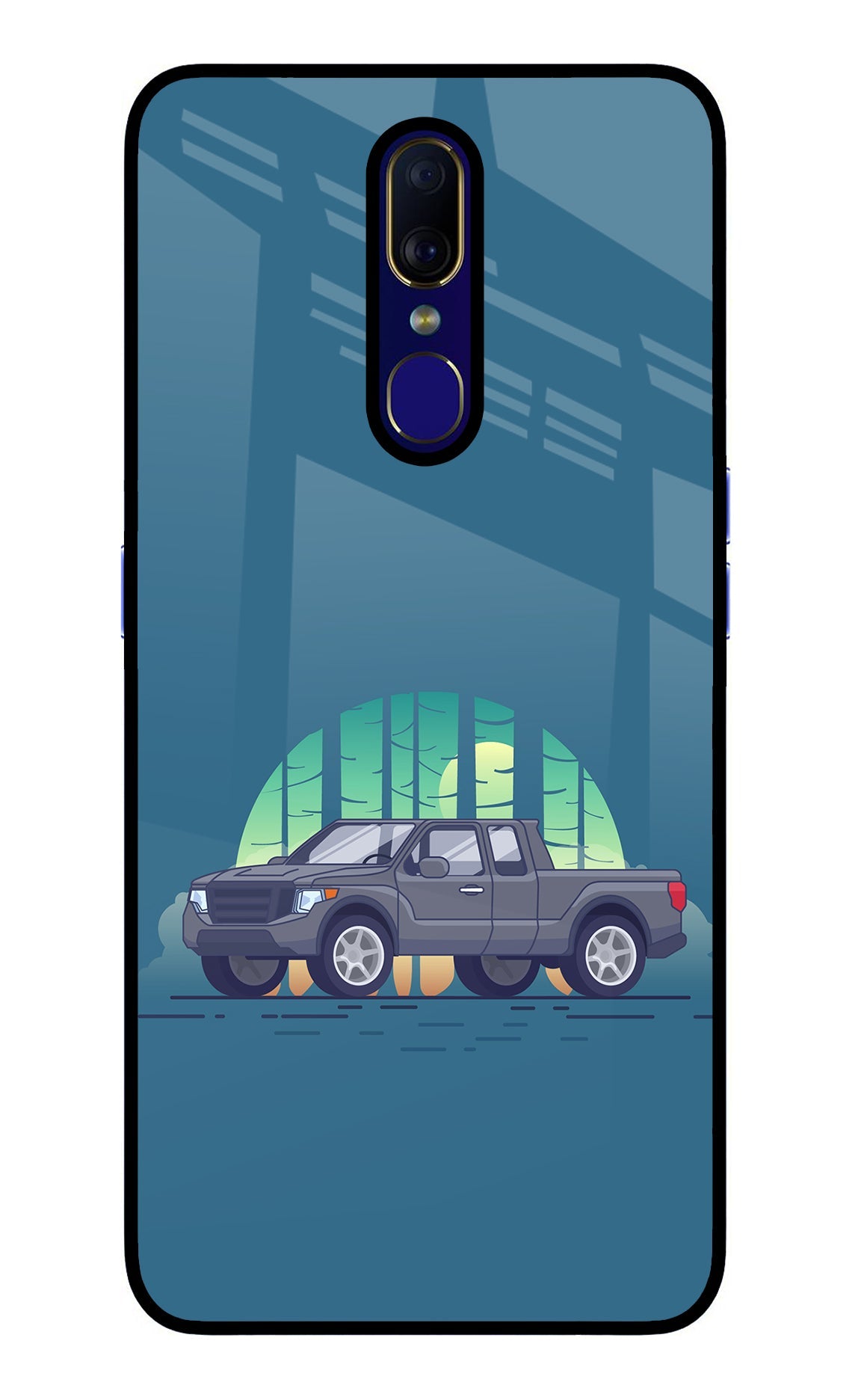 Retro Garage Vibe Oppo F11 Glass Case