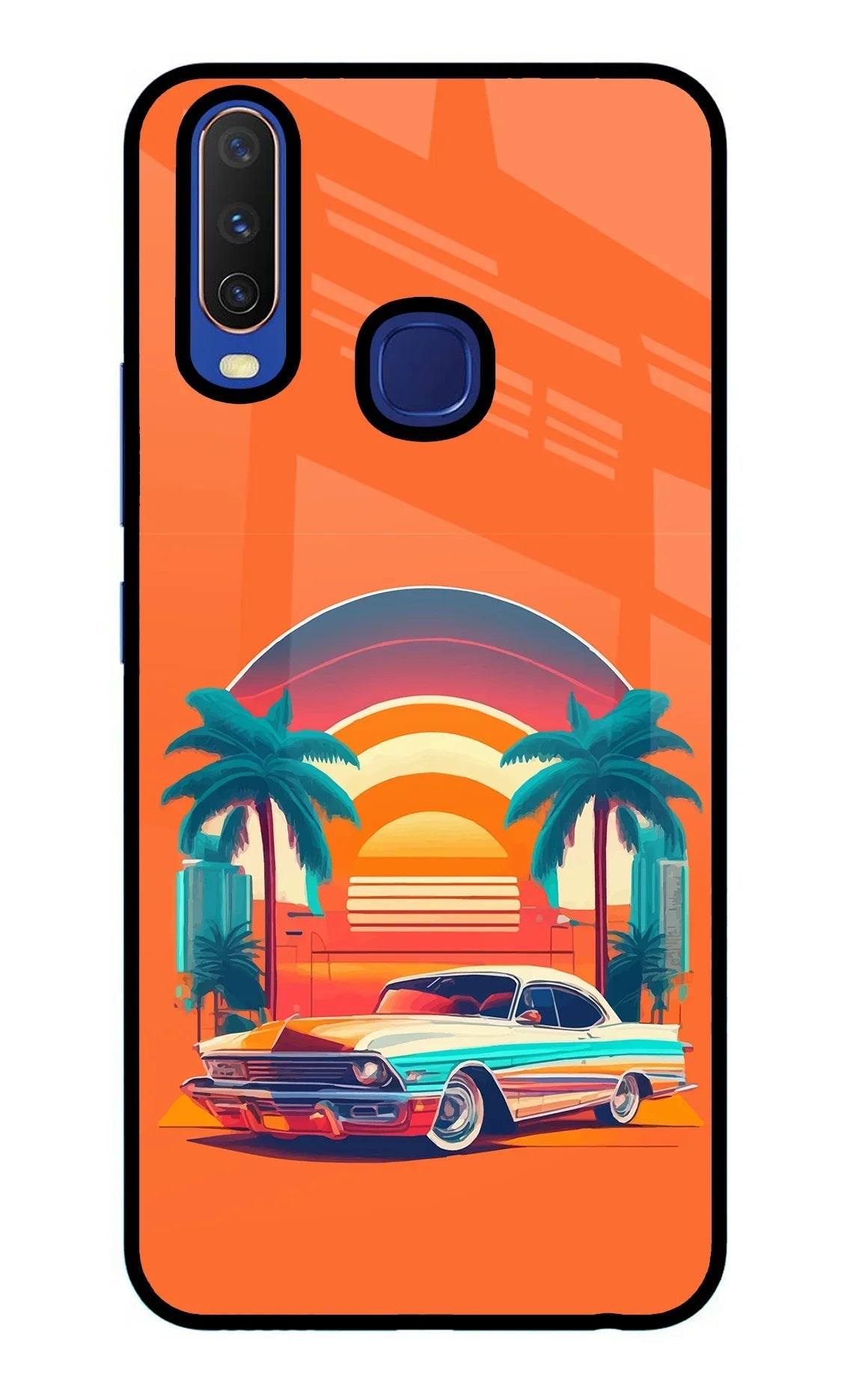 Palm Drive 80s Vivo Y11/Y12/U10 Glass Case