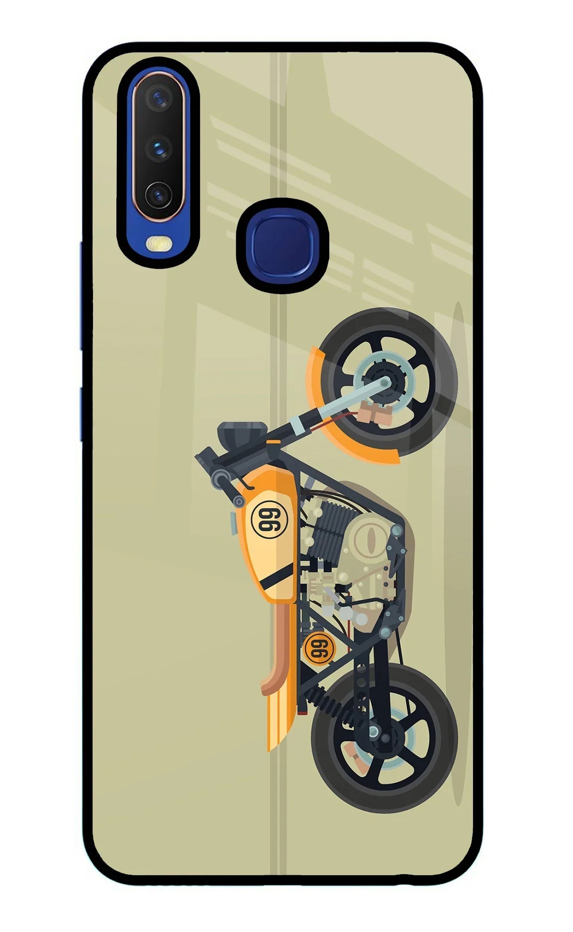 Vertical Speedster Vivo Y11/Y12/U10 Glass Case