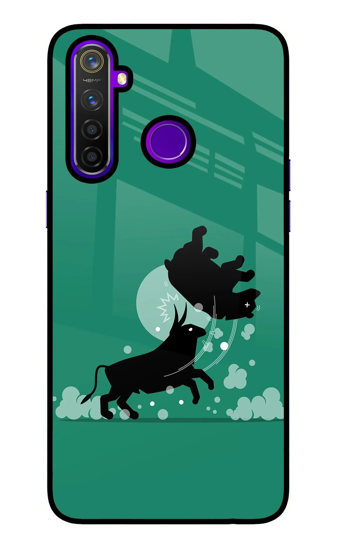 Bull Conqueror Realme 5 Pro Glass Case