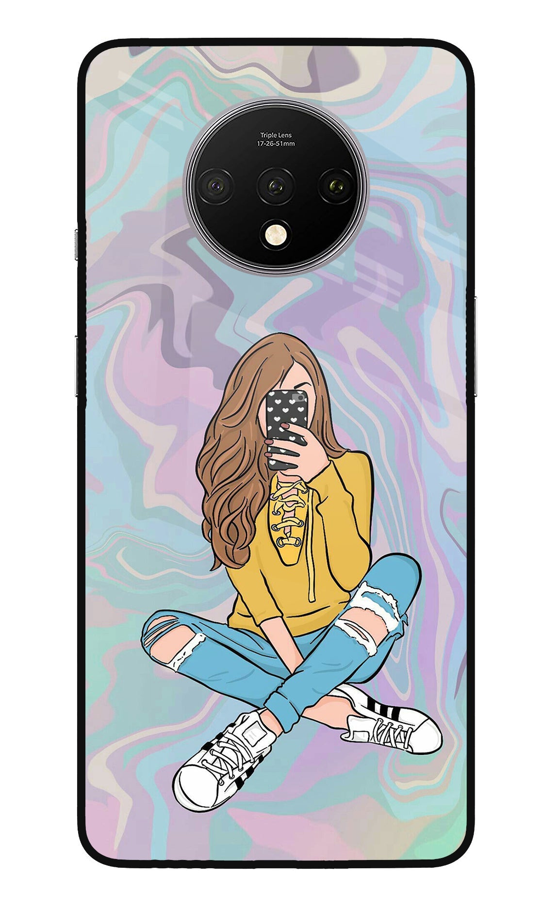 Selfie Girl Oneplus 7T Back Cover