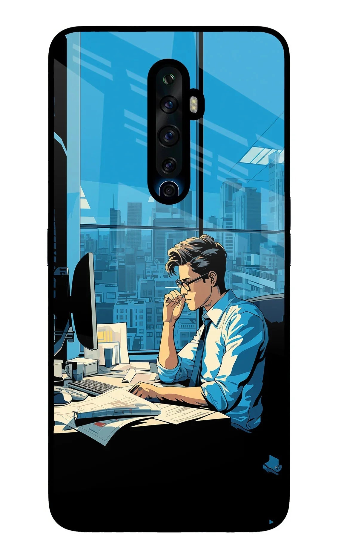 Focused Hustler (AI Generated) Oppo Reno2 Z Glass Case