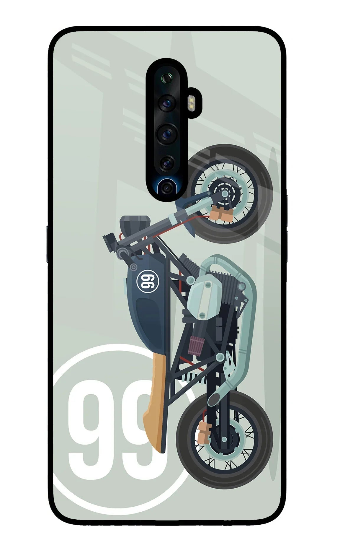 Classic Cafe Racer 99 Oppo Reno2 Z Glass Case