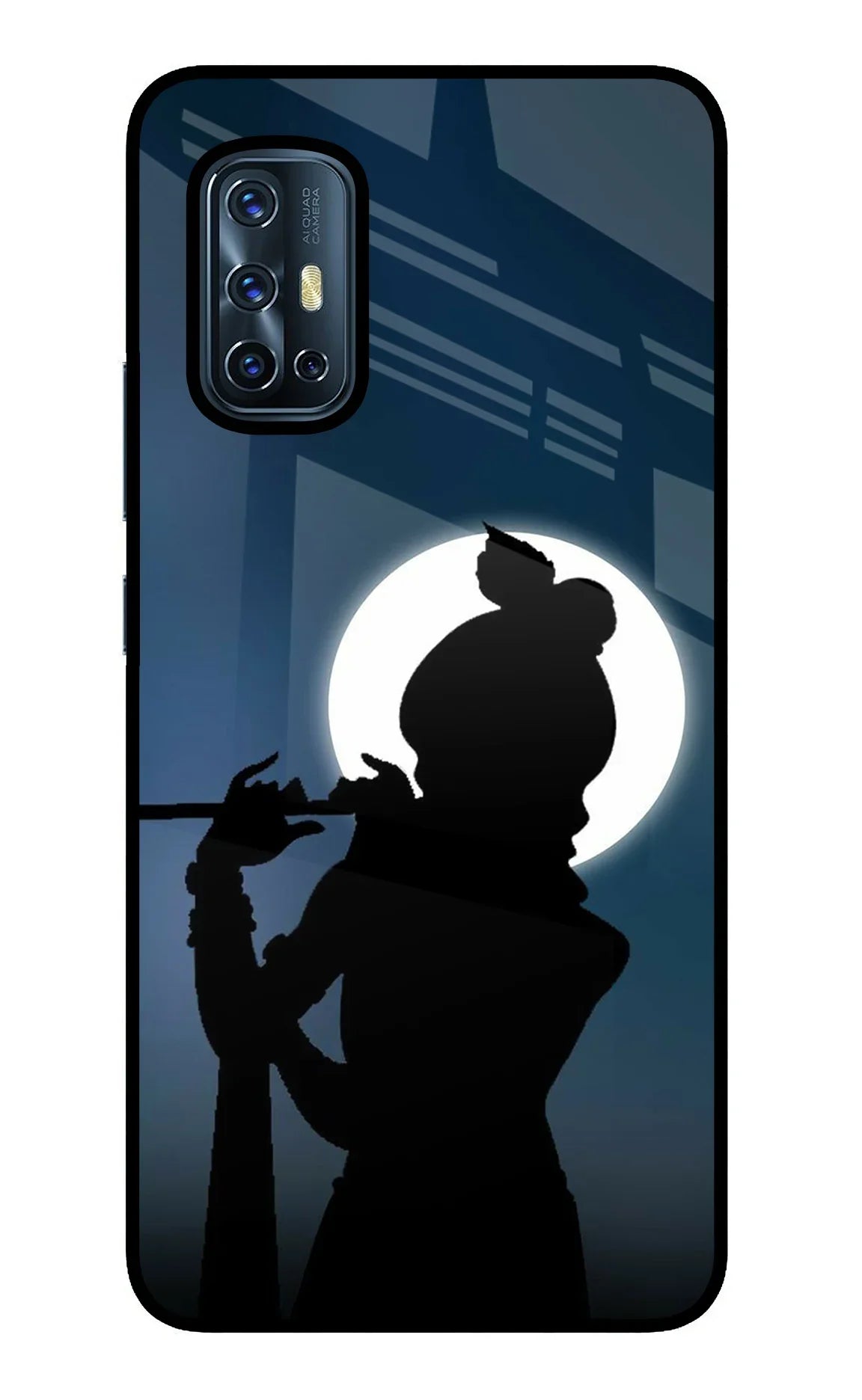 Shri Krishna Silhouette Vivo V17 Glass Case