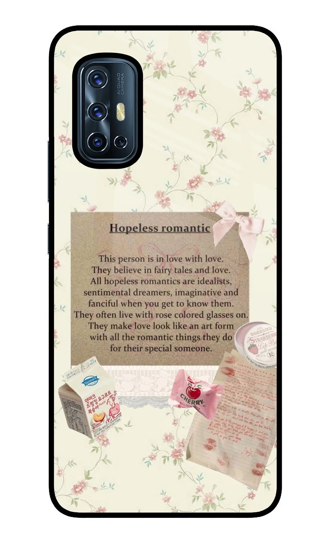 Hopeless Romantic Vivo V17 Glass Case