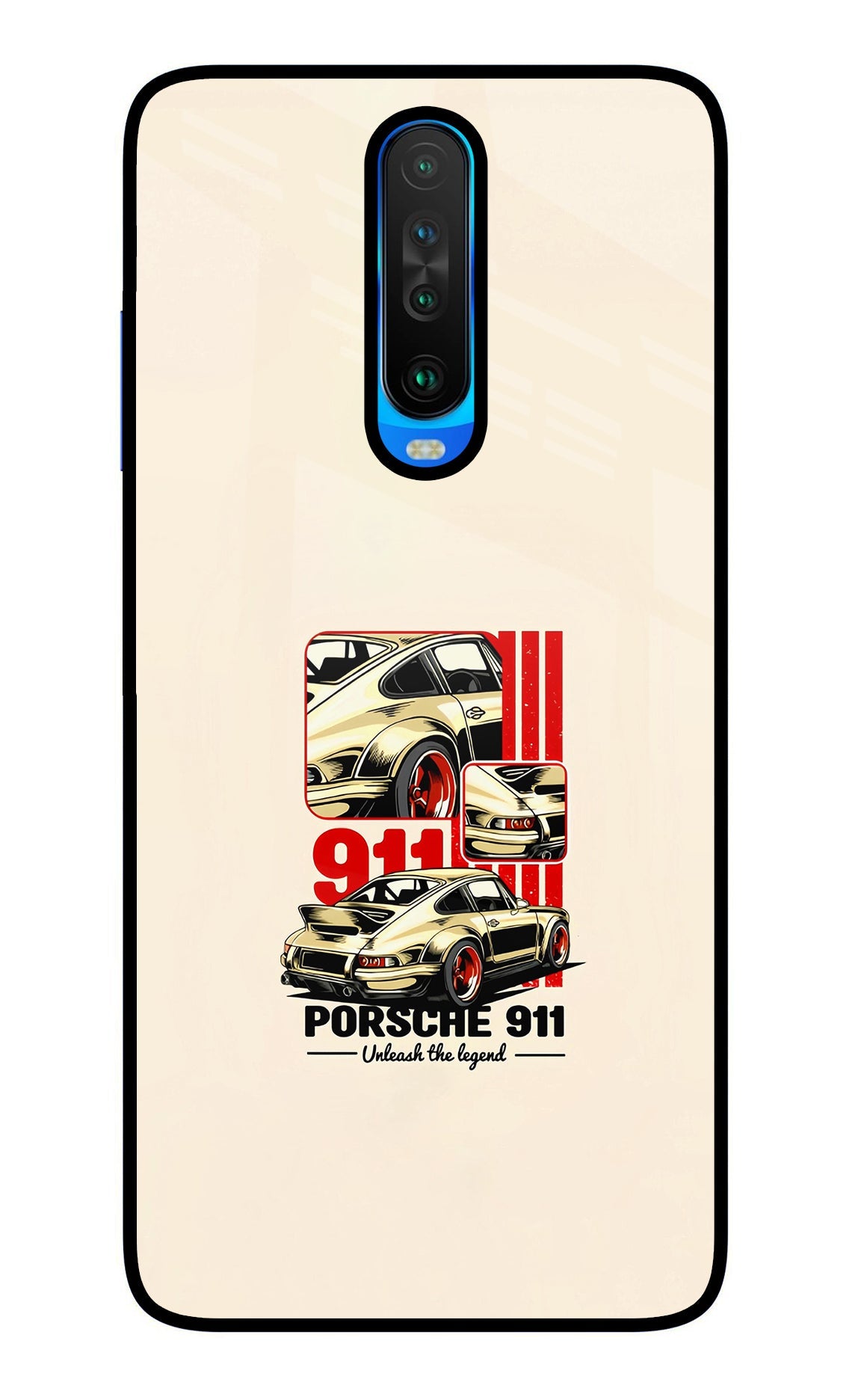 Classic Porsche 911 Poco X2 Glass Case